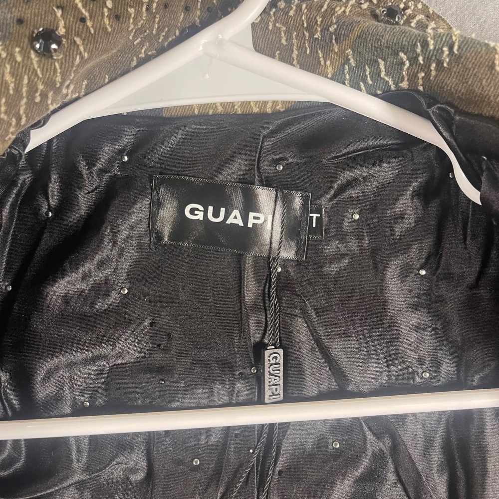 GUAPI Kids 3T Camo Distressed Rhinestone Crystal Denim Jacket Embellished - Picture 6 of 16